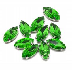 MIXFORM Varrható strasszok, Üveg, Sárgaréz alap, Lószem, Zöld, 10mm, 10db (13WB29867)