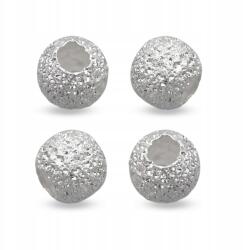 Mixform Ezüst 925 Csillagpor gyöngyök kerek texturált, 3mm, lyuk 1mm, 4db (13WB21220)