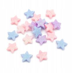 Mixform Akril gyöngyök Csillag csillámokkal, Mix, 13.5x14.5x4mm, 20db (13WB28627)