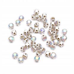 MIXFORM Varrható strasszok, Üveg/Réz, A osztály, Ab kristály, 3-3.2mm, 50db (13WB13803)