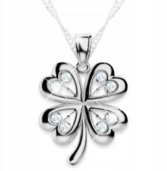 Larezo Ezüst lóhere nyaklánc cirkóniákkal Négylevelű lóhere Ezüst 925 (łańcuszek z motywem serc i koniczyny liść)