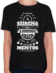 printfashion A szirénák ura a legjobb mentős - Gyerek póló - Fekete (17747042)