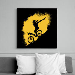 printfashion Hegyi kerékpáros - Vászonkép - Fekete (17832692)