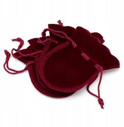  Ékszertartó tasak velúr, bordó, 90x70mm, 4db (13WB25244)