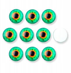 MIXFORM Kaboson üveg, szem, barkácsoláshoz, kerek, világoszöld, 14x4mm, 10db (13WB30353)