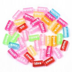 Mixform Akril gyöngyök, Lakkozott, Téglalap alakú, Mix, 7.5x15x4.5mm, 25g~60db (13WB28625)