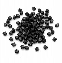 Mixform Akril gyöngyök Bicone kristály csiszolt, fekete, 8mm, 25g~90db (2WB30532)
