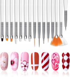 Rel Ecsetkészlet zselés hibrid díszítő ecset akrilgél ecset 15db-os