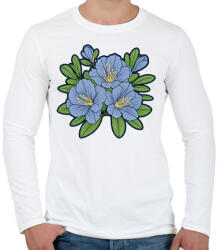 printfashion Virág - Férfi hosszú ujjú póló - Fehér (17794899)