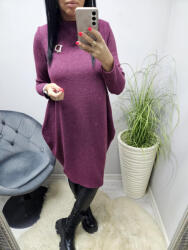  Csinos csónak nyakú hagyma fazonú csillogó szállal átszőtt tunika (burgundi) (724118)