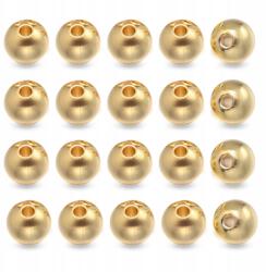 Mixform Eco sárgaréz gyöngyök kerek, aranyozott 18K, 4mm, lyuk 2mm, 20db (13WB29060)