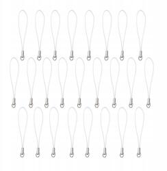 Mixform Kulcstartó medál alap, Nylon, Fehér, 60mm, karika átmérő 8mm, 25db (13WB29105)