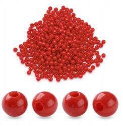  Akril gyöngyök, Kerek, Átlátszó, Téglavörös, 6x5mm, 50g~400db (13WB29555)