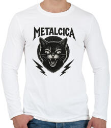 printfashion metalcica bw - Férfi hosszú ujjú póló - Fehér (17748319)