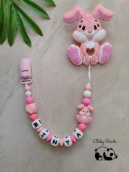 Baby Panda Névre szóló rágcsalánc - Nyuszi - rózsaszín