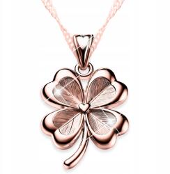 Larezo Aranyozott négylevelű lóhere nyaklánc szívekkel a boldogsághoz Ezüst 925 (łańcuszek srebrny kwiat koniczyna serduszko)