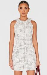 Prettylittlething Tweed Ruha, Size 38, 95% poliészter, 5% elasztán, fehér