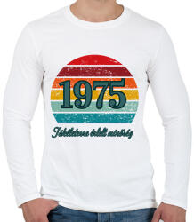 printfashion 1975 retro kör háttér - Férfi hosszú ujjú póló - Fehér (17784099)
