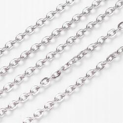 MIXFORM Horgonylánc, Vas, Hegesztés nélküli, Ovális, Ezüst, 3x2x0.4mm, 10m/db (13WB12325)
