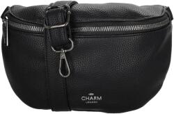 Charm London Fekete elegáns bőr övtáska " Alexis" (L1061-001-black-HU)