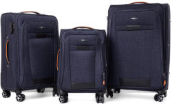 Rogal Sötétkék 3 részes vízálló bőrönd szett „Navigator - M, L, XL (SS030set-navy-HU)