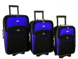 Rogal Kék-fekete 3 darabos utazóbőröndkészlet " Standard" - M, L, XL (S773set-black-lightblue-HU)