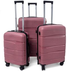 Rogal Rózsaszín 3 darabos luxus keményfedeles bőröndkészlet " Royal" - M, L, XL (SPP3set3in1-rosegold-HU)