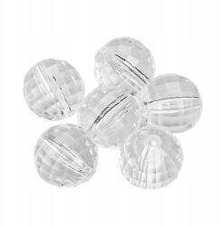 Mixform Akril gyöngyök, csiszolt, átlátszó, 24mm, színtelen, 6db (13Z23941)
