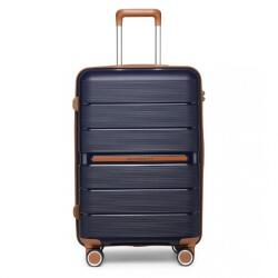 British Traveller Kék prémium műanyag bőrönd TSA zárral „Diamant - M, L, XL méret (K2392solo-navy-HU)