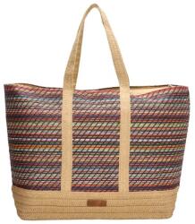 PE-Florence Bézs-fekete nagy mintás strandtáska „Jelly (PT20697-179-multiblack-HU)