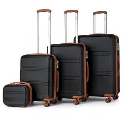 Konofactory Fekete 4 részes luxus TSA záras utazóbőrönd szett „Travelmania - S, M, L, XL (S1871set4in1-black-HU)