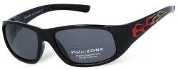 PolarZONE Fekete gyerek polarizált napszemüveg " Flames" (4661-flames-HU)