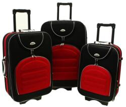 Rogal Piros-fekete 3 darabos utazóbőröndkészlet " Movement" - M, L, XL (S801set-black-red-HU)