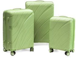 Rogal Zöld 3 részes keményfedeles bőrönd szett TSA zárral „Tide - M, L, XL (SPP5set3in1-mint-HU)