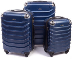 Rogal Sötétkék 3 részes műanyag bőrönd szett „Premium - M, L, XL (S730set3in1-navy-HU)