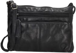Hide & Stitches Fekete bőr crossbody táska „Bonavitta (K18195-001-black-HU)