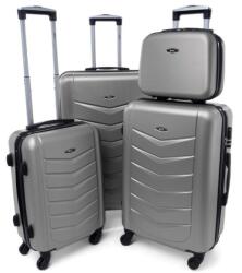 Rogal Ezüst 4 részes strapabíró keményfedeles bőrönd szett „Armor - S, M, L, XL (S520set4in1-silver-HU)