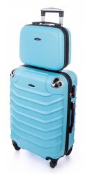 Rogal Világos türkiz 2 darabos keményhéjú bőrönd szett „Premium - 3 méret (S730set2in1-lightblue-HU)