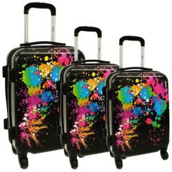 Rogal 3 darabos szürke gurulós utazóbőrönd szett „Colors (S5188set-colors-HU)