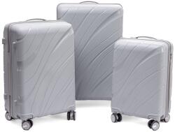 Rogal Ezüst 3 részes keményfedeles bőrönd szett TSA zárral „Tide - M, L, XL (SPP5set3in1-silver-HU)