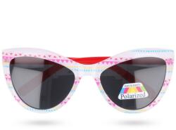 PolarZONE Fehér gyerek macskaszem polarizált napszemüveg " Lolly" (5-8 év) (4842-white-HU)