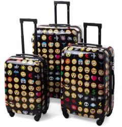 Rogal Fekete 3 részes utazóbőröndszett " Emoticons" - M, L, XL (S5188set-emoticons-HU)
