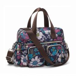 Konofactory Türkiz kézipoggyász utazótáska " Flowers" - méret S (CT434-lightblue-HU)