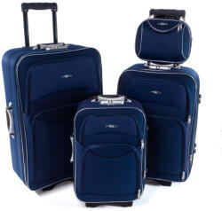 Rogal Sötétkék 4 darabos textil utazóbőrönd-szett „Standard - S, M, L, XL (S773set4in1-navy-HU)