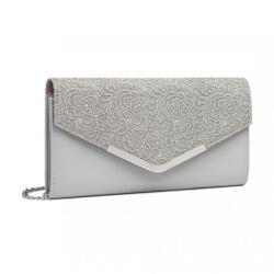 Konofactory Szürke díszített alkalmi táska „Gretchen (K312-grey-HU)