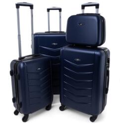 Rogal Sötétkék 4 részes strapabíró keményfedeles bőrönd szett „Armor - S, M, L, XL (S520set4in1-navy-HU)