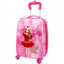 Rogal Rózsaszín gyerek bőrönd " Dolly" - S méret (Kkids-4wheels-dolly-HU)