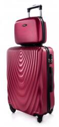 Rogal Sötétpiros (táska+bőrönd) keményhéjú bőrönd szett " Motion" (S663set2in1-burgundy-HU)