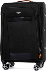 Rogal Fekete vízálló utazóbőrönd „Navigator expanderrel - méret M, L, XL (KS030solo-black-HU)