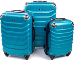 Rogal Sötét türkiz 3 részes műanyag bőrönd szett „Premium - M, L, XL (S730set3in1-heavenmetal-HU)